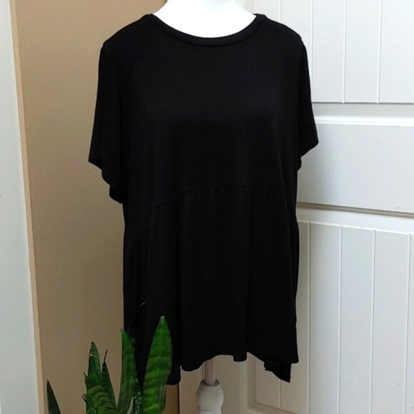 In every story by Penningtons black peasant baby doll top 1X - Picture 2 of 10